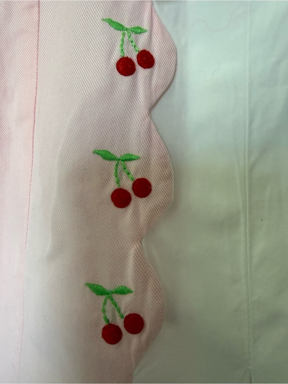 Girls' Pink & White Cherry-Embroidered Dress - Picture 2 of 5